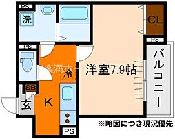 京都市北区紫竹栗栖町アパート 1Kの間取図画像