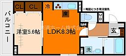 ヒカルサ京都大宮中林II 1LDKの間取図画像