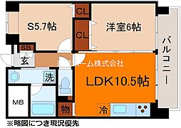 ベリエ茶五 2階1SLDKの間取り
