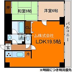 AFICION堀川 11階2LDKの間取り
