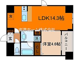 増田屋ビル 7階1LDKの間取り