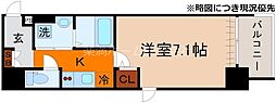 エストゥルース京都 4階1Kの間取り