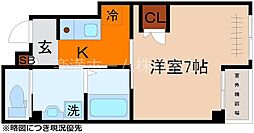 サンモールコート九条 2階1Kの間取り