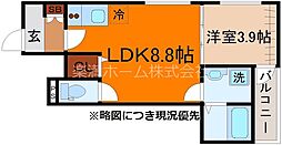 F asecia Canale 1階1LDKの間取り
