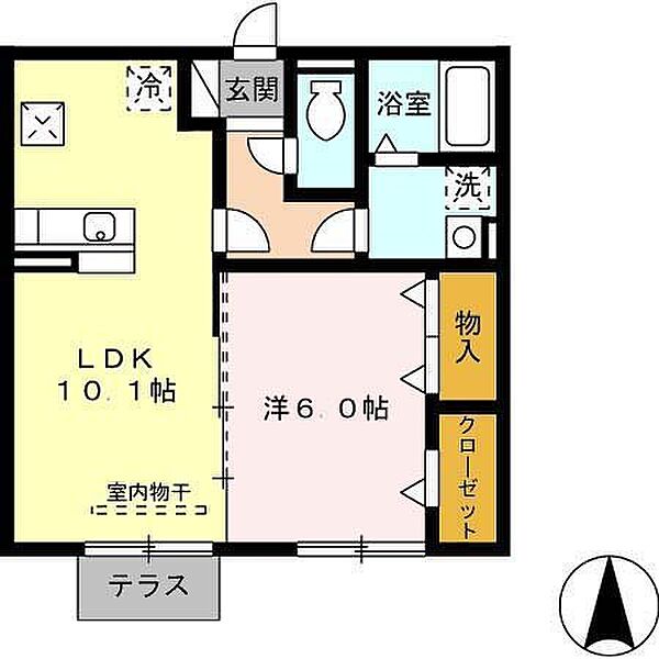 Ａｒｃａｄｉａ　A 102｜岐阜県関市吉野町(賃貸アパート1LDK・1階・40.86㎡)の写真 その2