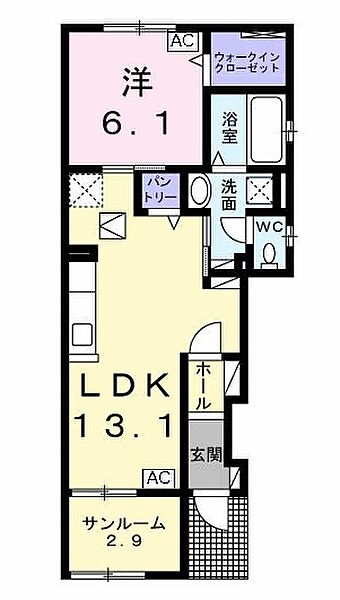 カルムロジェIII 106｜岐阜県岐阜市西改田夏梅(賃貸アパート1LDK・1階・51.69㎡)の写真 その2