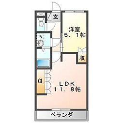 ハイム・ルミナス 1LDKの間取図画像
