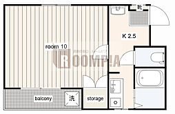 ピッケルツインピノ 1Kの間取図画像