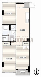 コーポ菊川 3DKの間取図画像