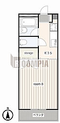 コーポ岐北 1Kの間取図画像
