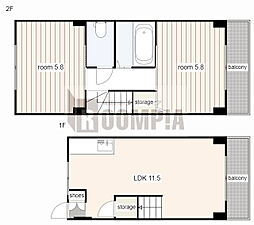 リッツコート 2LDKの間取図画像
