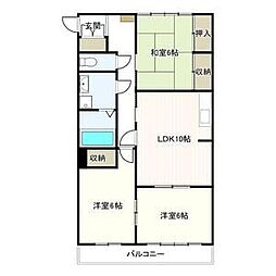 アビタシオンOHNO 3DKの間取図画像
