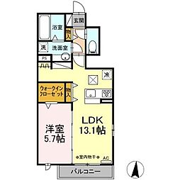 D-ROOM  Third A棟 1LDKの間取図画像