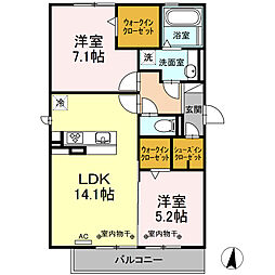 PrimaLily 2LDKの間取図画像