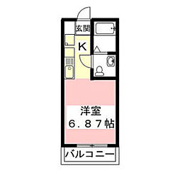 翔のいっしき1 ワンルームの間取図画像