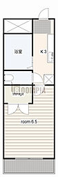 リズスクエア中棟 1Kの間取図画像