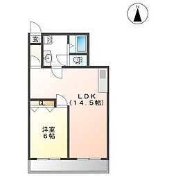 メゾン小林2 1LDKの間取図画像