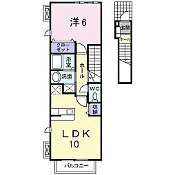 バーミースクエア 1LDKの間取図画像