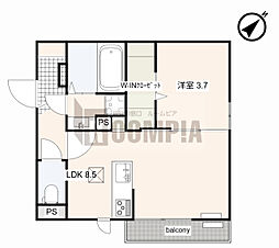 仮)D-ROOM折立 1LDKの間取図画像