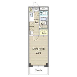 U・TOPIA60 1Kの間取図画像