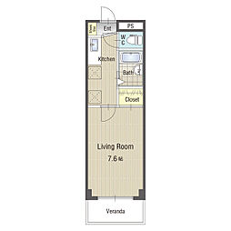 U・TOPIA60 1Kの間取図画像