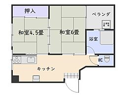 コーポ大迫 3階2Kの間取り