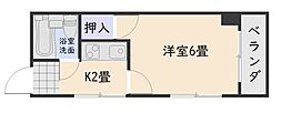 ひらたマンション 1Kの間取図画像
