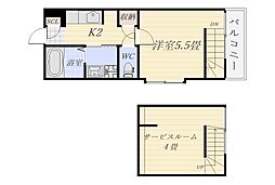 ロゼフラン 1階1SKの間取り