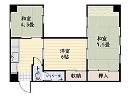 たけマンション（甲突町） 3階3Kの間取り