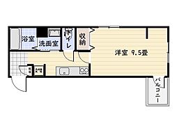 Ｌａ　ＢｅｌｌａＣａｓａ 4階1Kの間取り