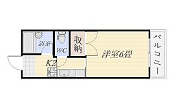 オリエントヒルズ 1Kの間取図画像
