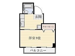 甲南ビル 1Kの間取図画像