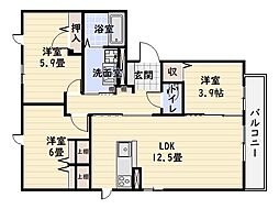 ＭＴガーデン高麗 2階3LDKの間取り