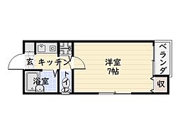 ＬＵＮＡ　14 5階1Kの間取り