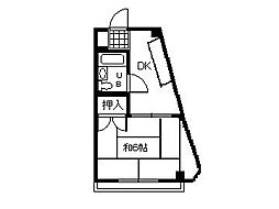 アコアビル天文館 3階1DKの間取り