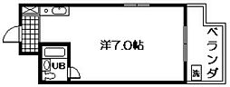 トーカンマンション山下町302号 3階ワンルームの間取り