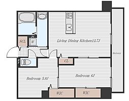フォレストテラス 5階2LDKの間取り