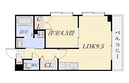 パール・88番館 5階1LDKの間取り