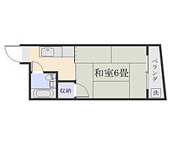 コーポ種子田 1Kの間取図画像