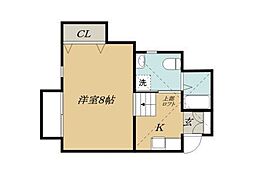 ハピネスコート吉野 1Kの間取図画像
