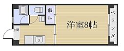 渕之上ビル 1Kの間取図画像