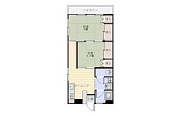 岩崎ハイツ 2DKの間取図画像
