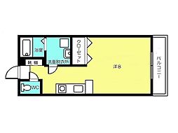 オーディーフィールドA ワンルームの間取図画像