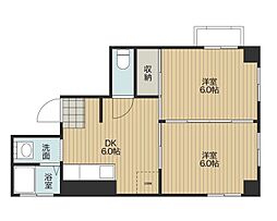 天馬コーポ 2DKの間取図画像