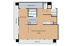 ヒルサイドテラス岩崎谷 1LDKの間取図画像