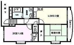 ラ・シェール 2LDKの間取図画像