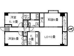 ベハークレッヘ・ハウゼ 3LDKの間取図画像