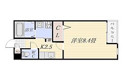 ラピロス武 1Kの間取図画像