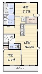 アルページュ3 2LDKの間取図画像