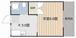 パナハイツ池田 1Kの間取図画像